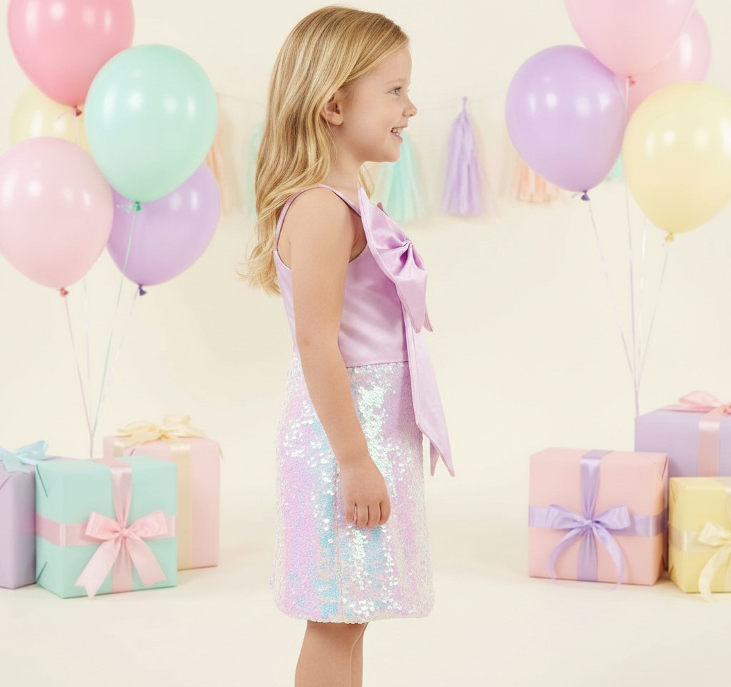 Girls knee length skirt topM233401