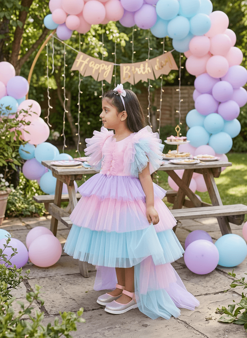 Pink Unicorn Birthday Party Frock for Girls m260296