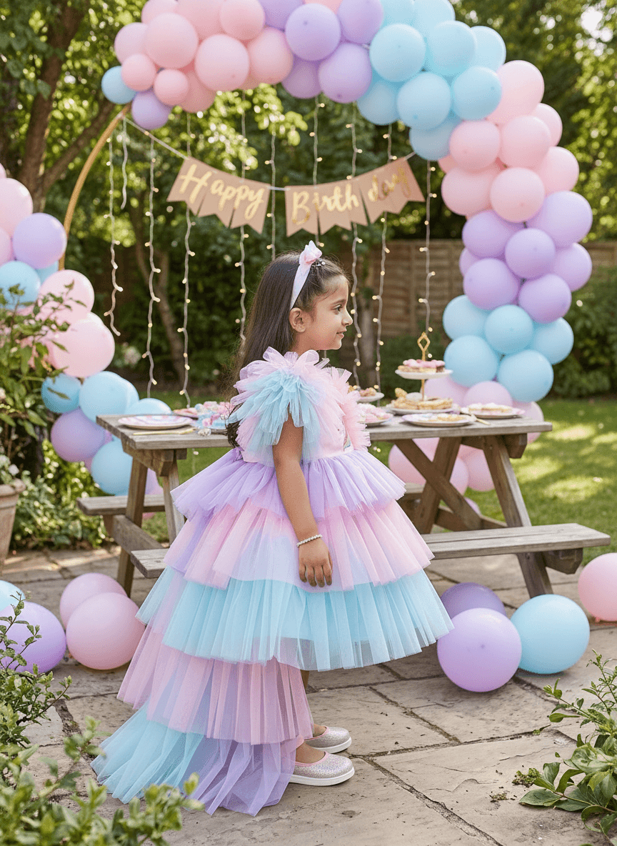 Pink Unicorn Birthday Party Frock for Girls m260296
