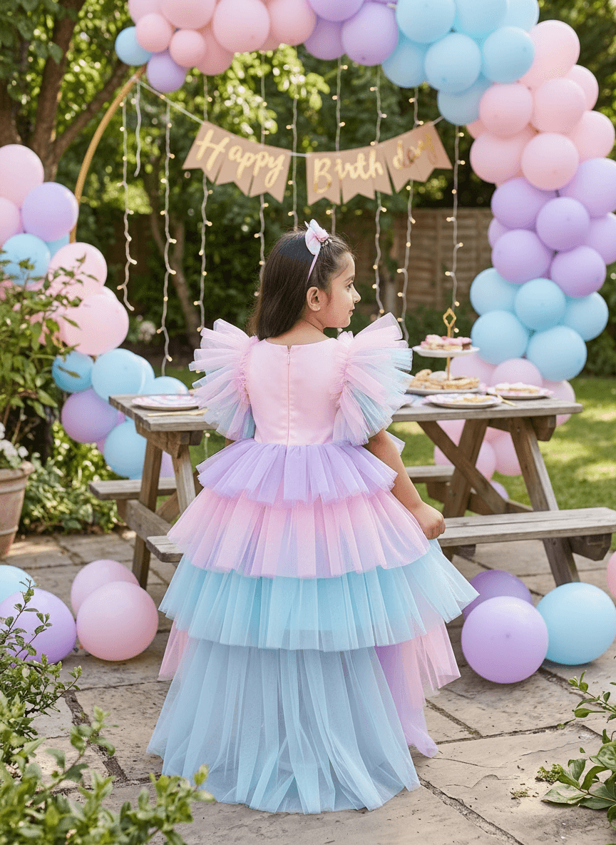Pink Unicorn Birthday Party Frock for Girls m260296