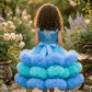 blue flared Birthday Party Frock for Girls m260298