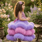 pink flared Birthday Party Frock for Girls m260299