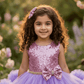 pink flared Birthday Party Frock for Girls m260299