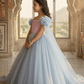Pink Floral Embroidered Net Gown Length Party Dress for Girls