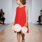 Girls red casual frock m250075