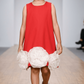 Girls red casual frock m250075