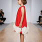 Girls red casual frock m250075