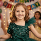 Girls green  Party frock m240015