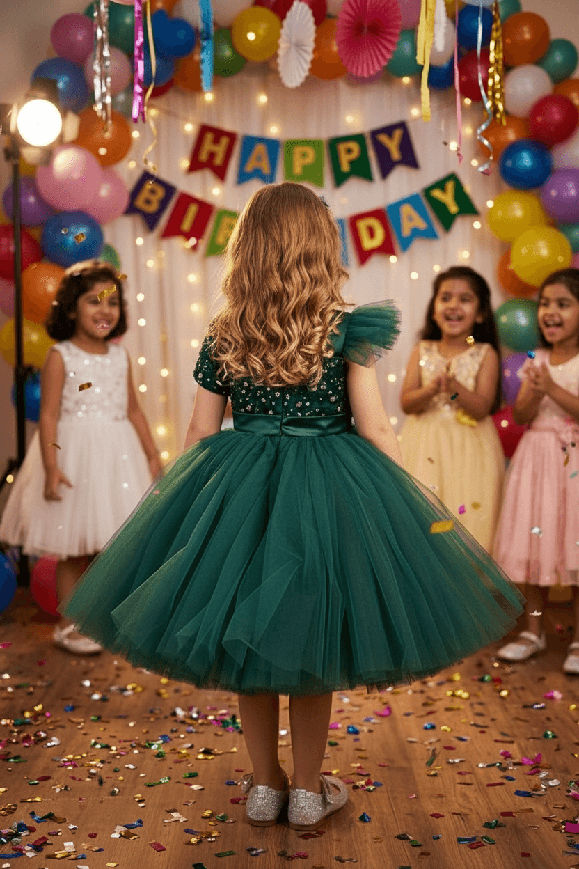 Girls green  Party frock m240015
