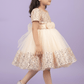 Girls Beige  Party frock M240028