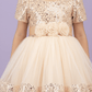 Girls Beige  Party frock M240028