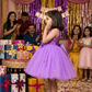 Girls Purple one shoulder Party Dress