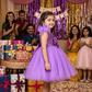 Girls Purple one shoulder Party Dress
