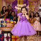 Girls Purple one shoulder Party Dress