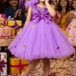 Girls Purple one shoulder Party Dress