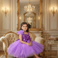 Girls Purple one shoulder Party Dress