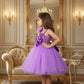 Girls Purple one shoulder Party Dress