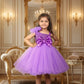 Girls Purple one shoulder Party Dress