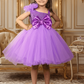 Girls Purple one shoulder Party Dress