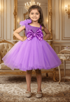 Girls Purple one shoulder Party Dress-M250001