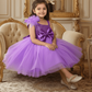 Girls Purple one shoulder Party Dress
