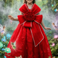 Girls Red Gown length premium dress m260001