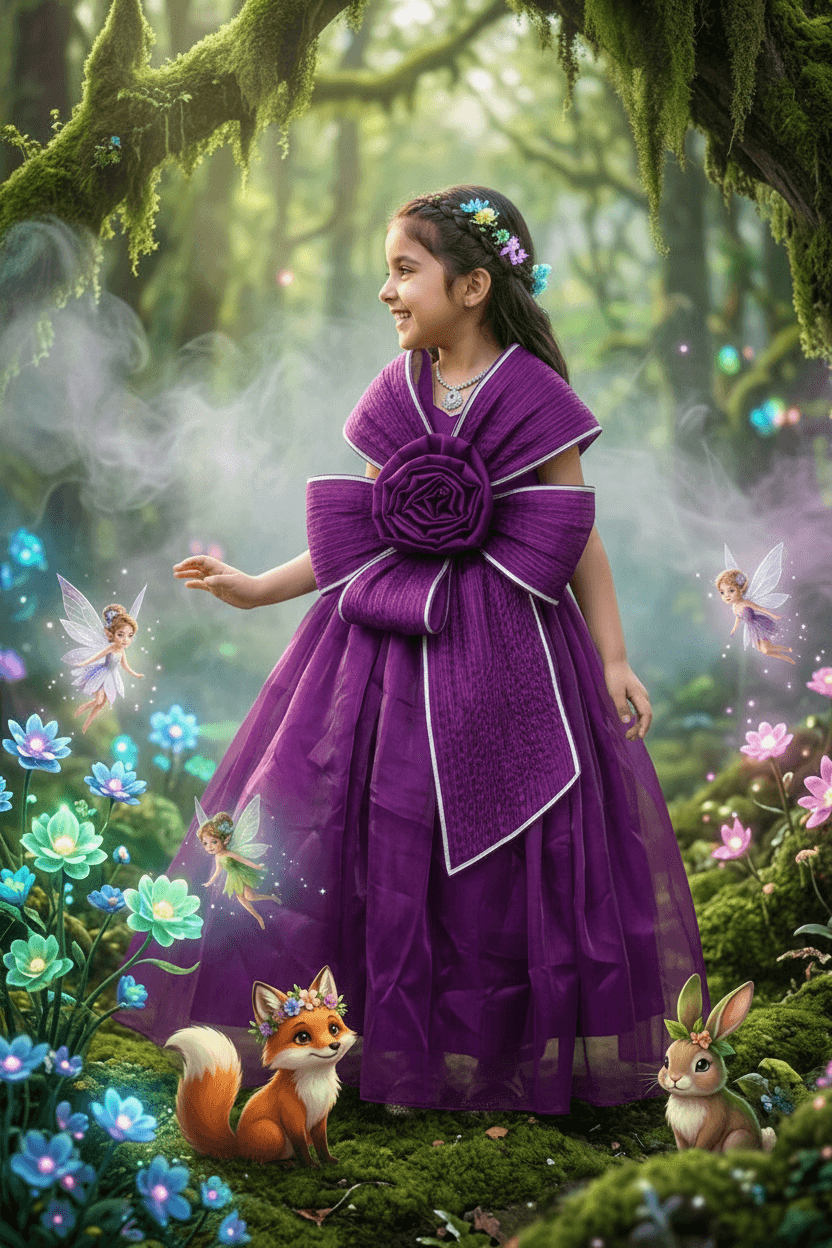 Girls Wine color Gown length premium dress m260002