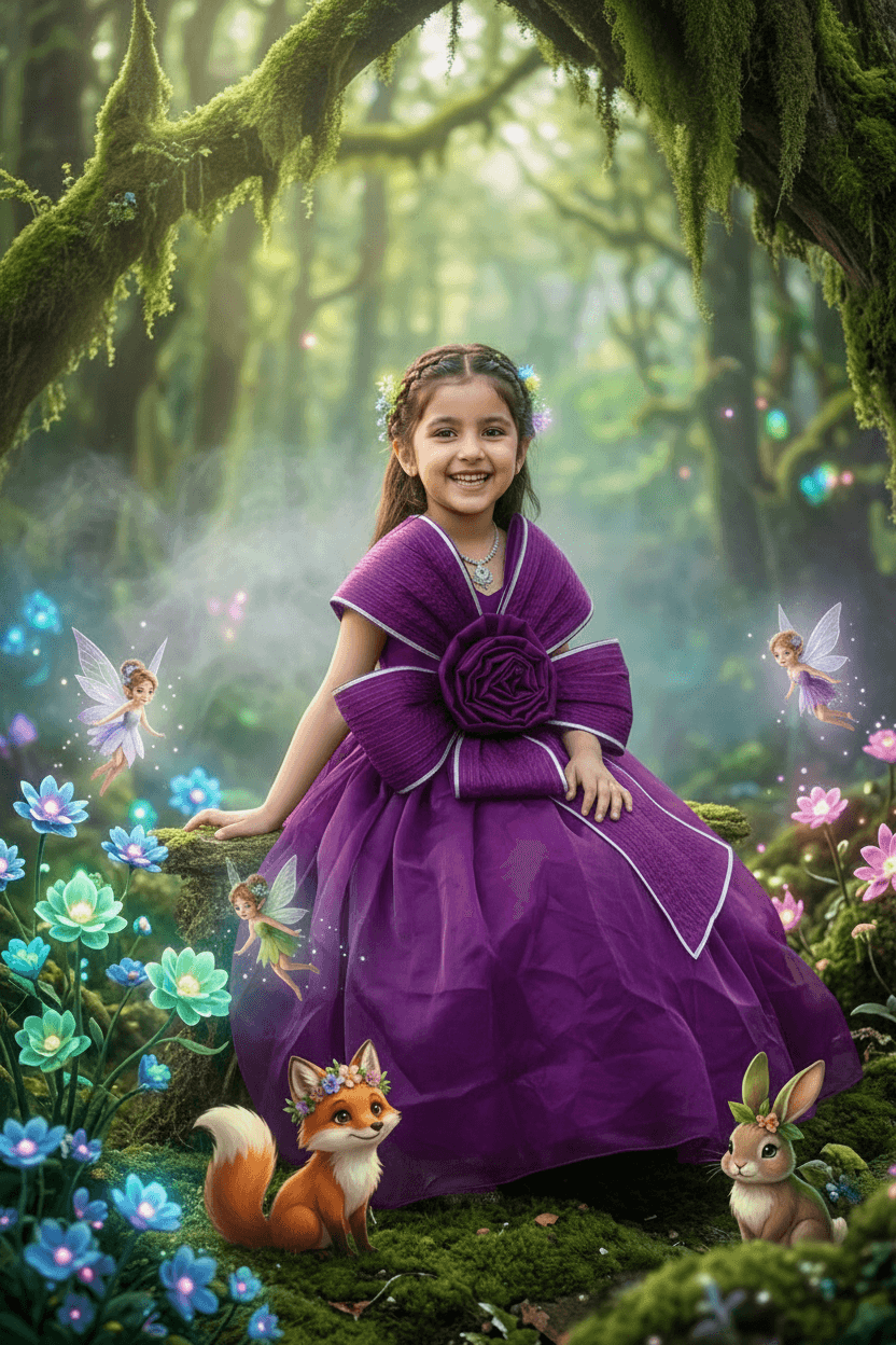 Girls Wine color Gown length premium dress m260002