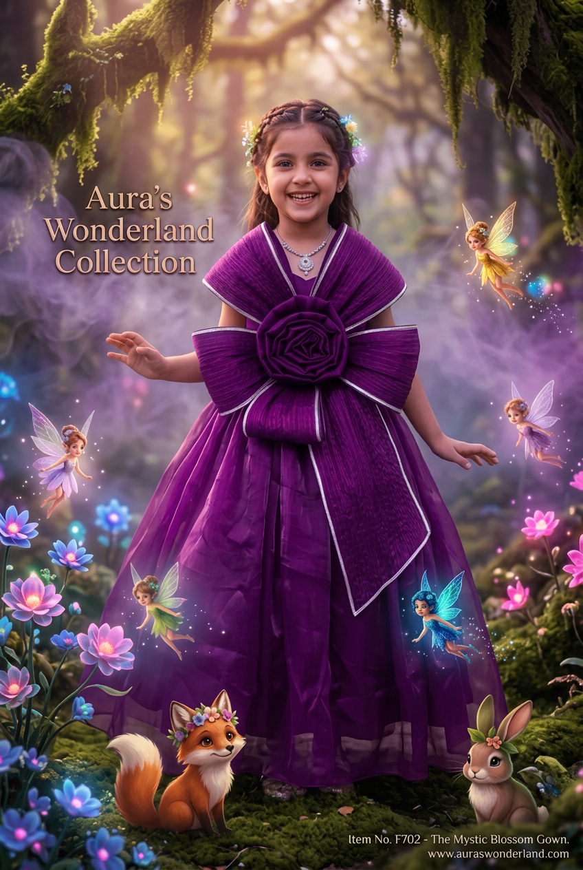 Girls Wine color Gown length premium dress m260002
