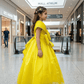 Girls yellow color Gown length premium dress m260003