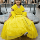Girls yellow color Gown length premium dress m260003