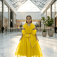 Girls yellow color Gown length premium dress m260003