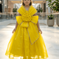 Girls yellow color Gown length premium dress m260003