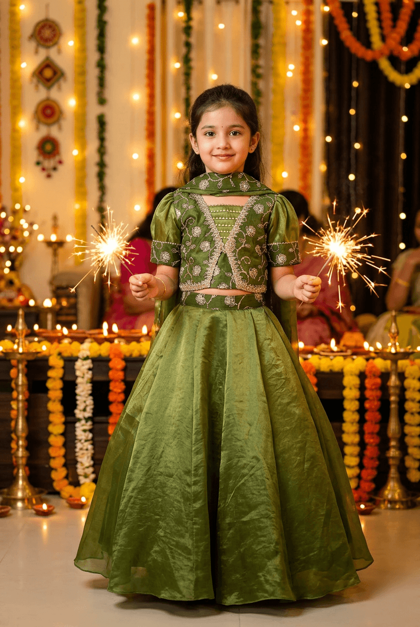 Green Designer lehenga choli set