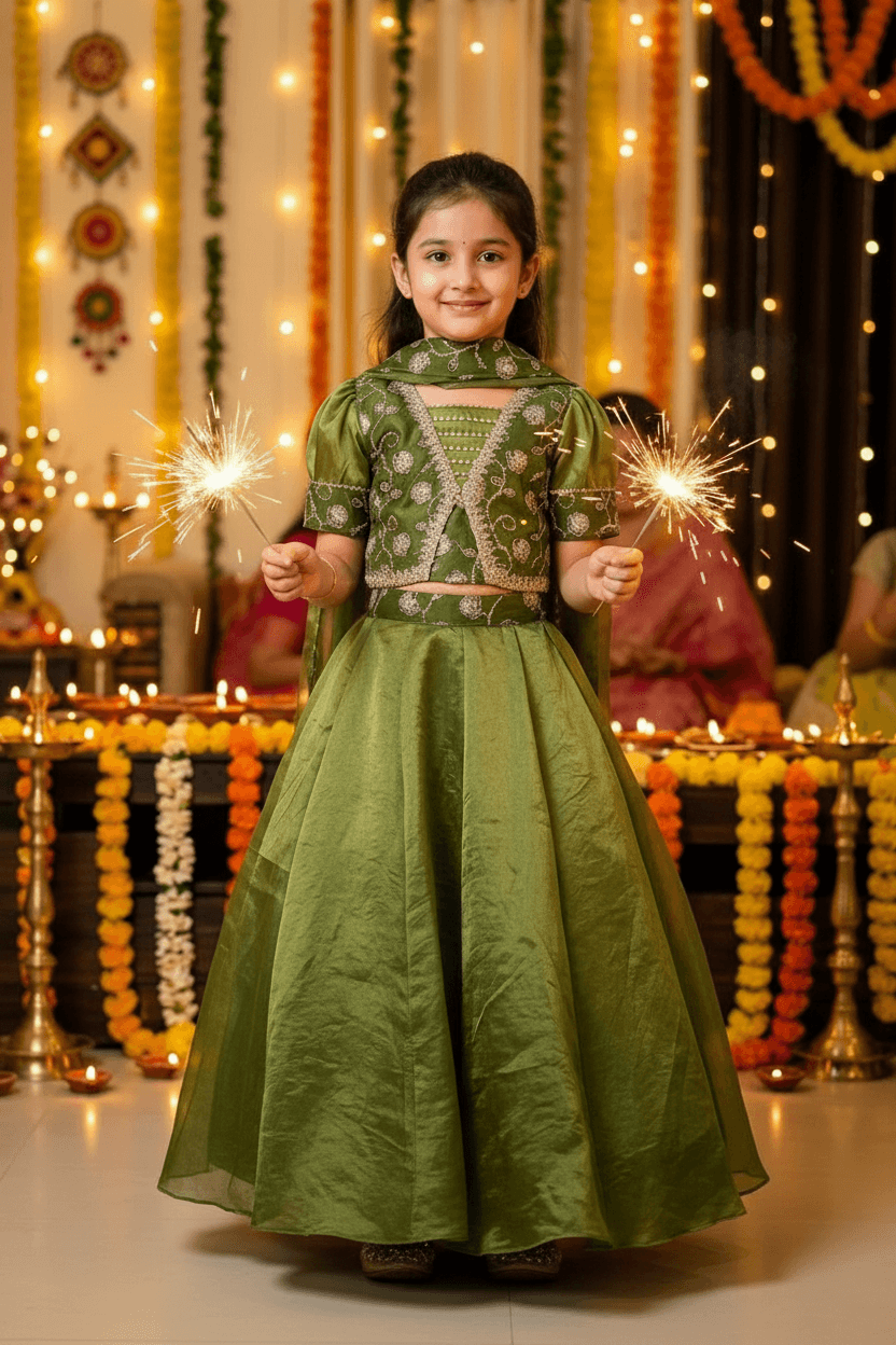 Green Designer lehenga choli set