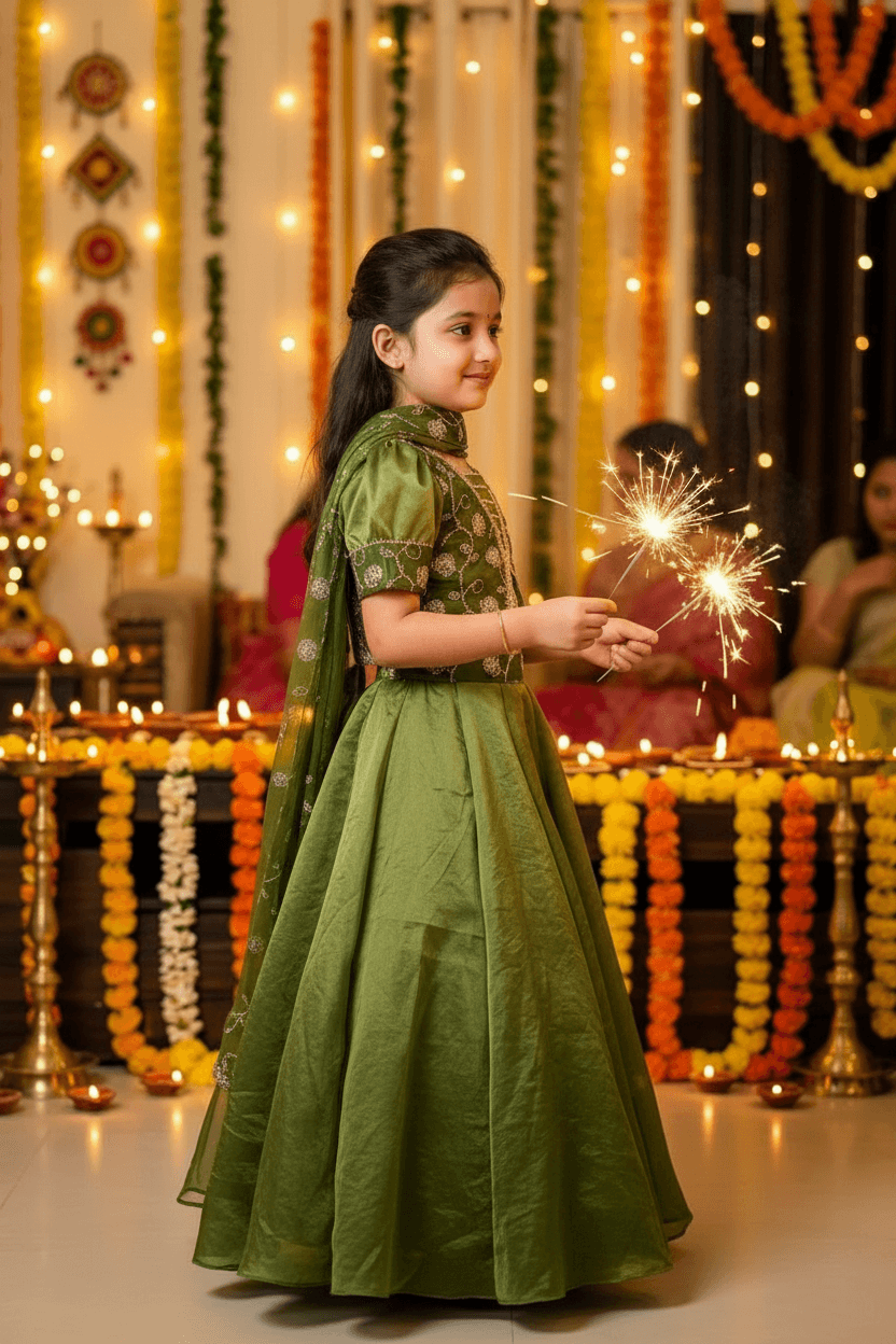 Green Designer lehenga choli set