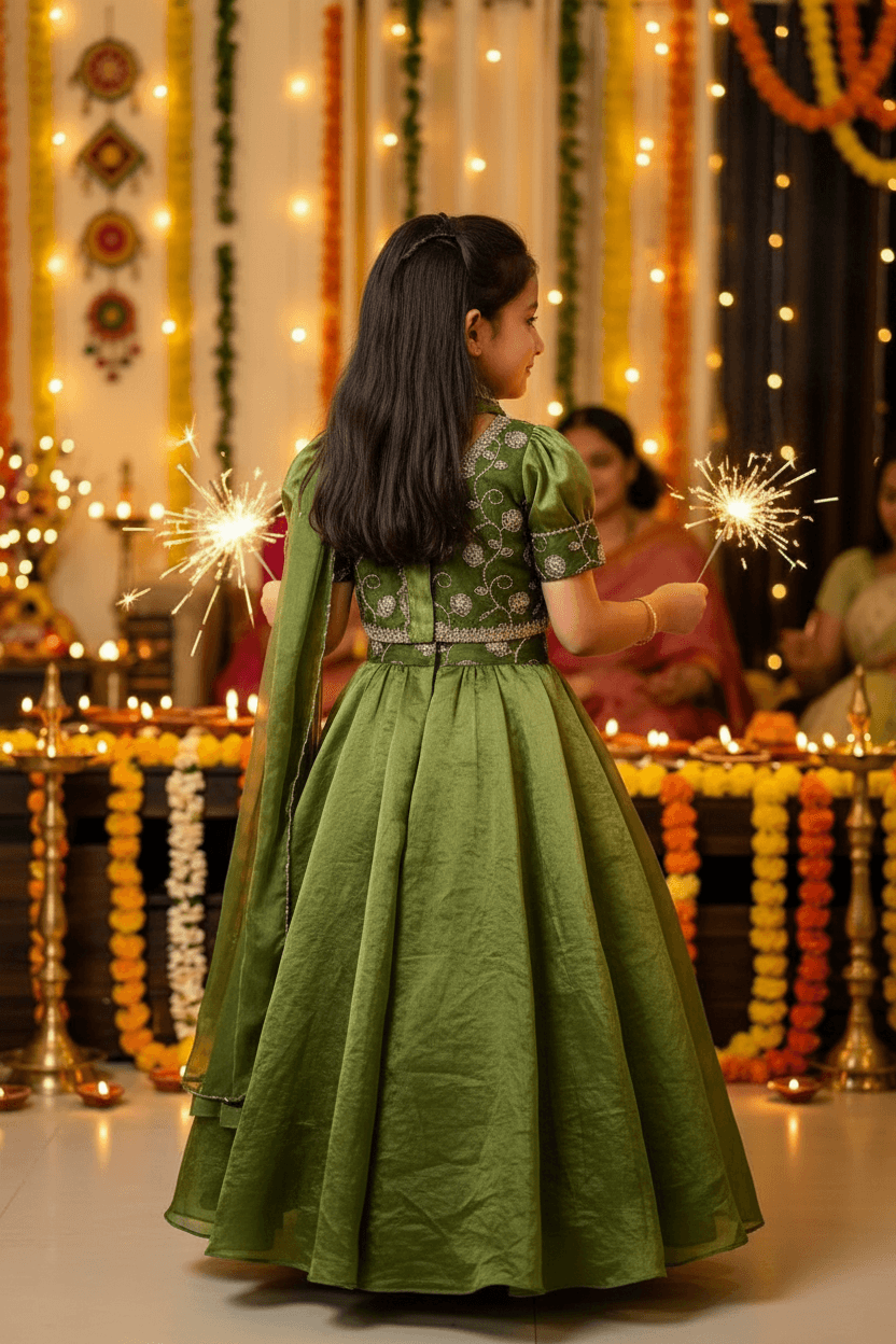Green Designer lehenga choli set