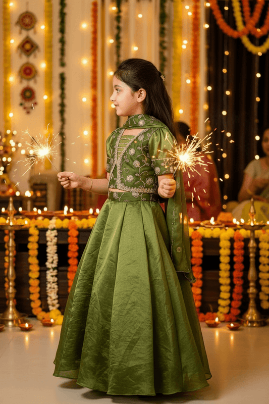 Green Designer lehenga choli set