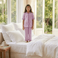 Girls Purple stripes night suit set