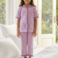 Girls Purple stripes night suit set