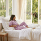 Girls Purple stripes night suit set