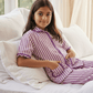 Girls Purple stripes night suit set