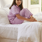 Girls Purple stripes night suit set