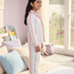 Girls white printed night suit set