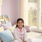 Girls white printed night suit set