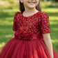 SALE Girls maroon knee length Party frock M240006