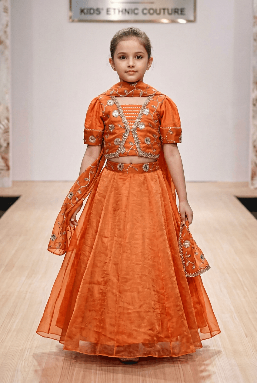 Orange Designer lehenga choli set