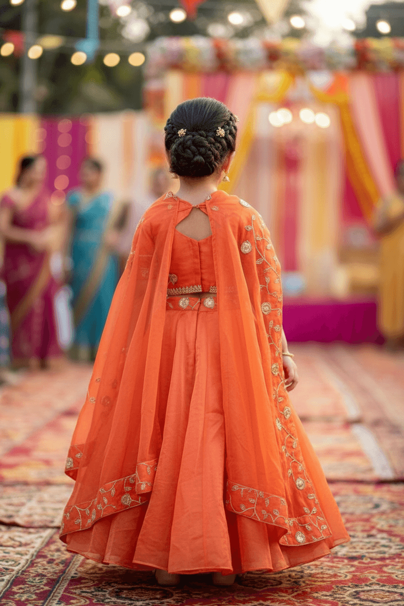 Orange Designer lehenga choli set