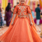 Orange Designer lehenga choli set