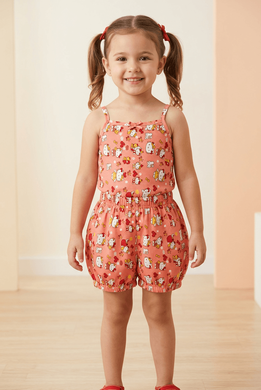 peach cotton co ord set M260007